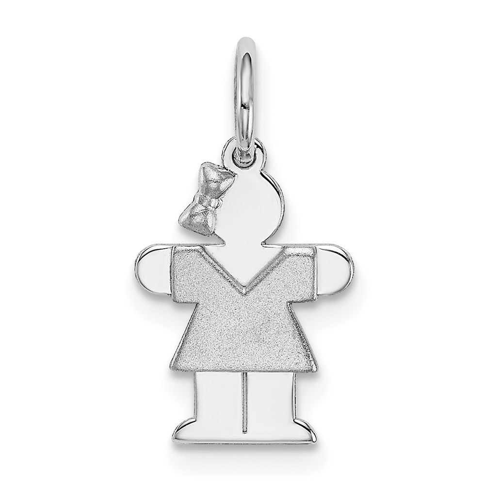 Million Charms 14k White Mini Girl Hugs Charm